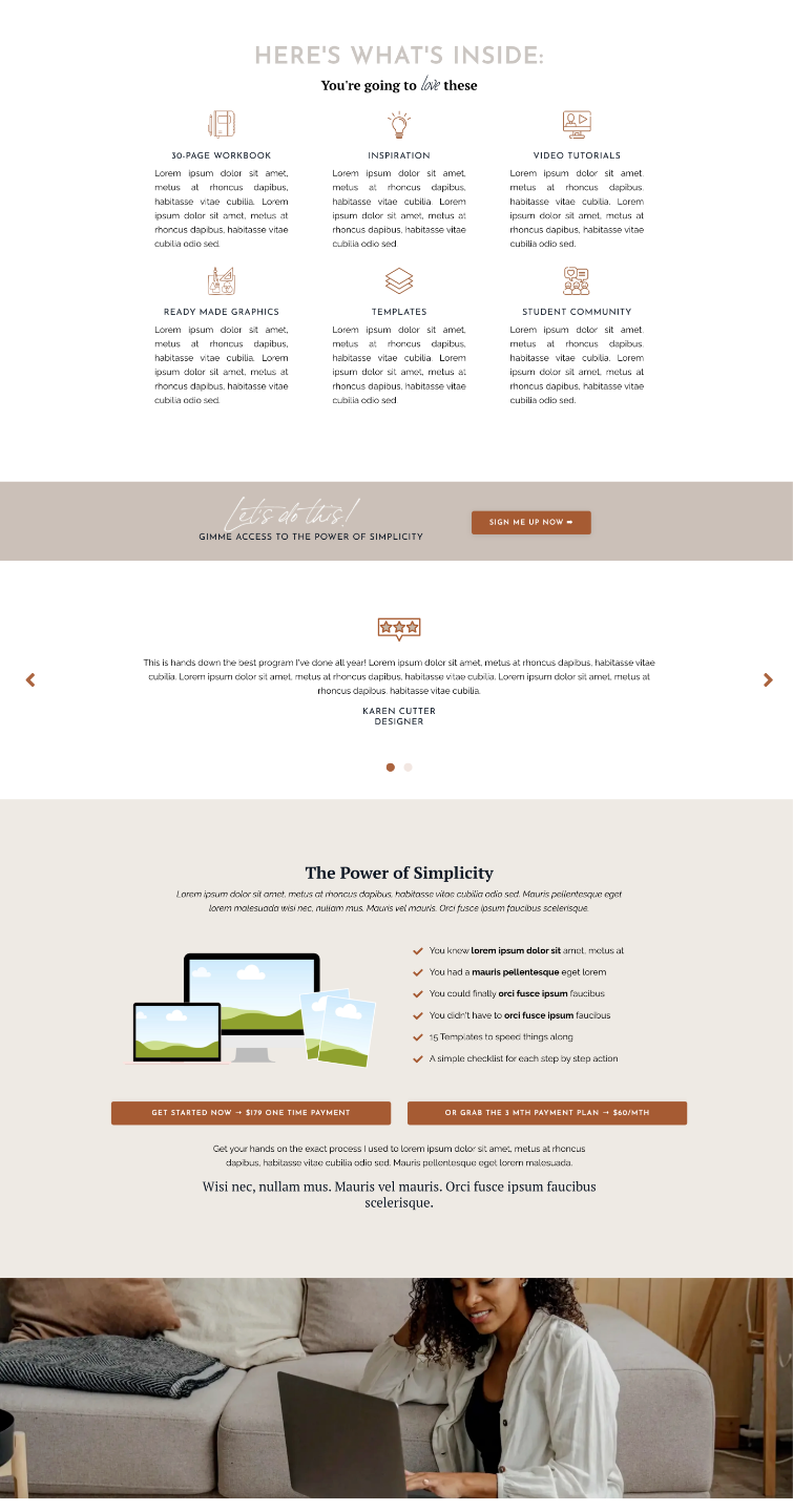 Kajabi Premium Template for a Sales Page - Health Industry