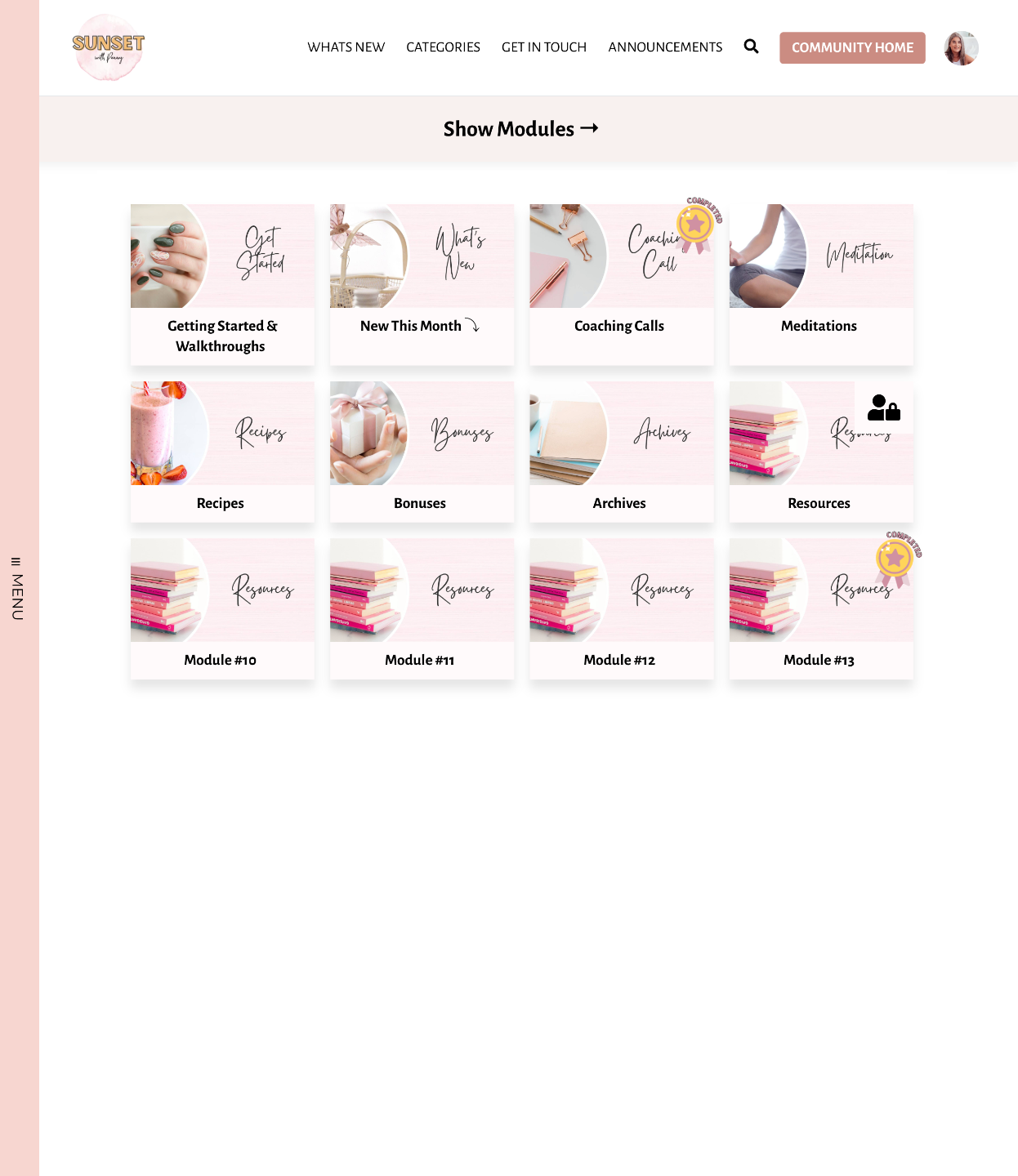 Kajabi Product Template for a Course - Sunset Pro Style - in pink