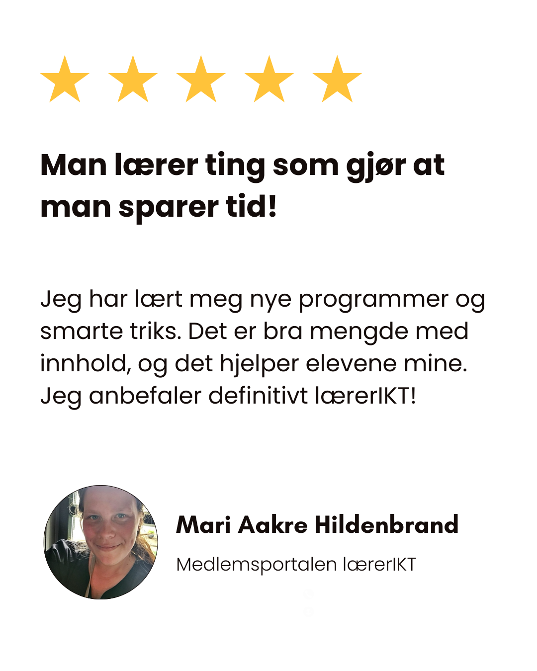 Uttalelse fra Mari Aakre Hildenbrand