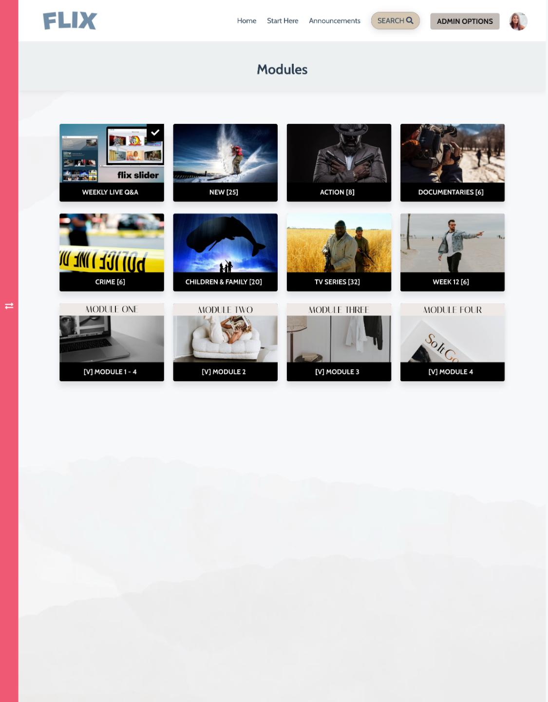 Kajabi Product Template for a Course - Flix Style - like netflix