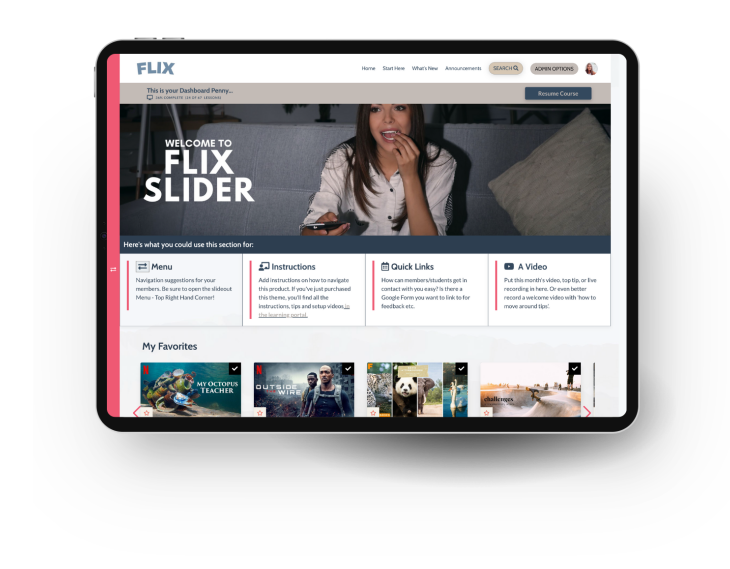 Kajabi Premium Template for a Webinar - in the Flix Style