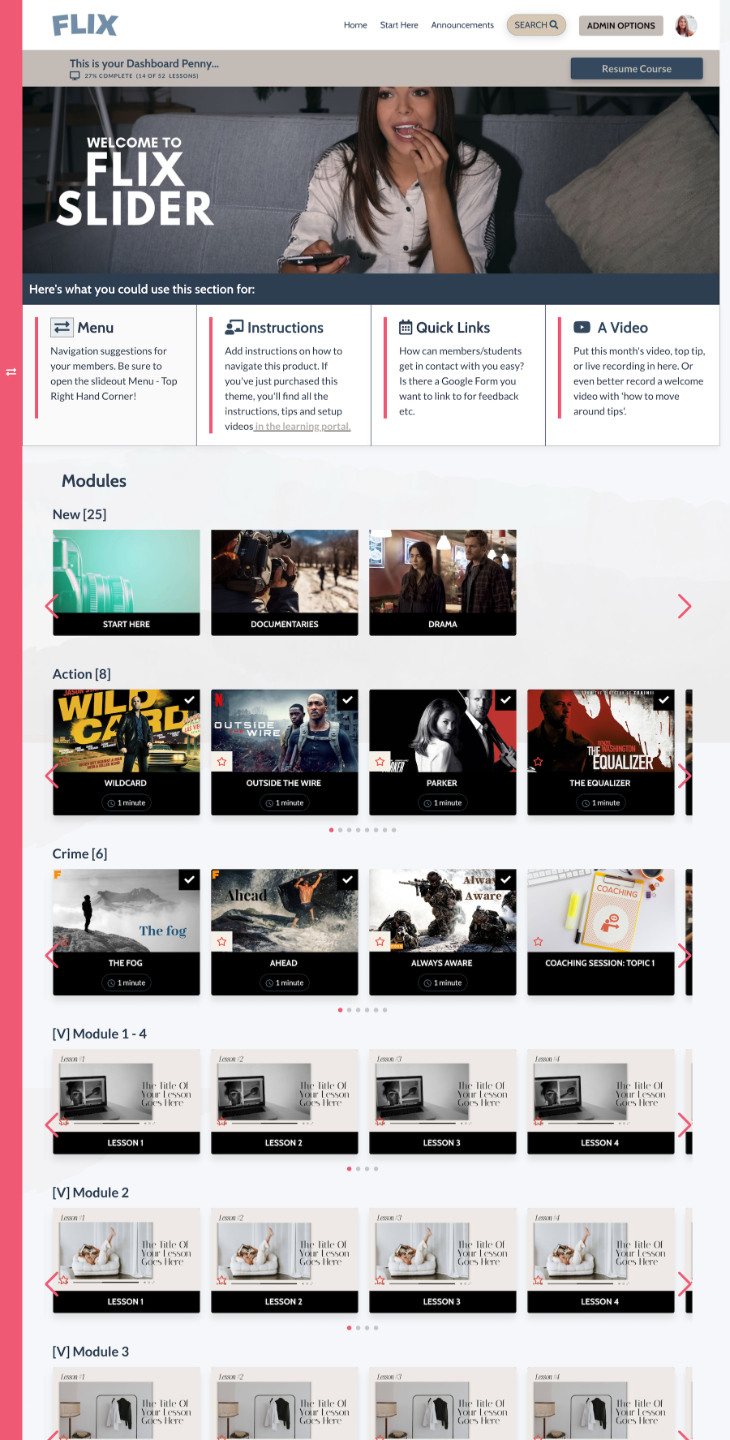 Kajabi Product Template for a Course - Sunset Pro Style - in pink