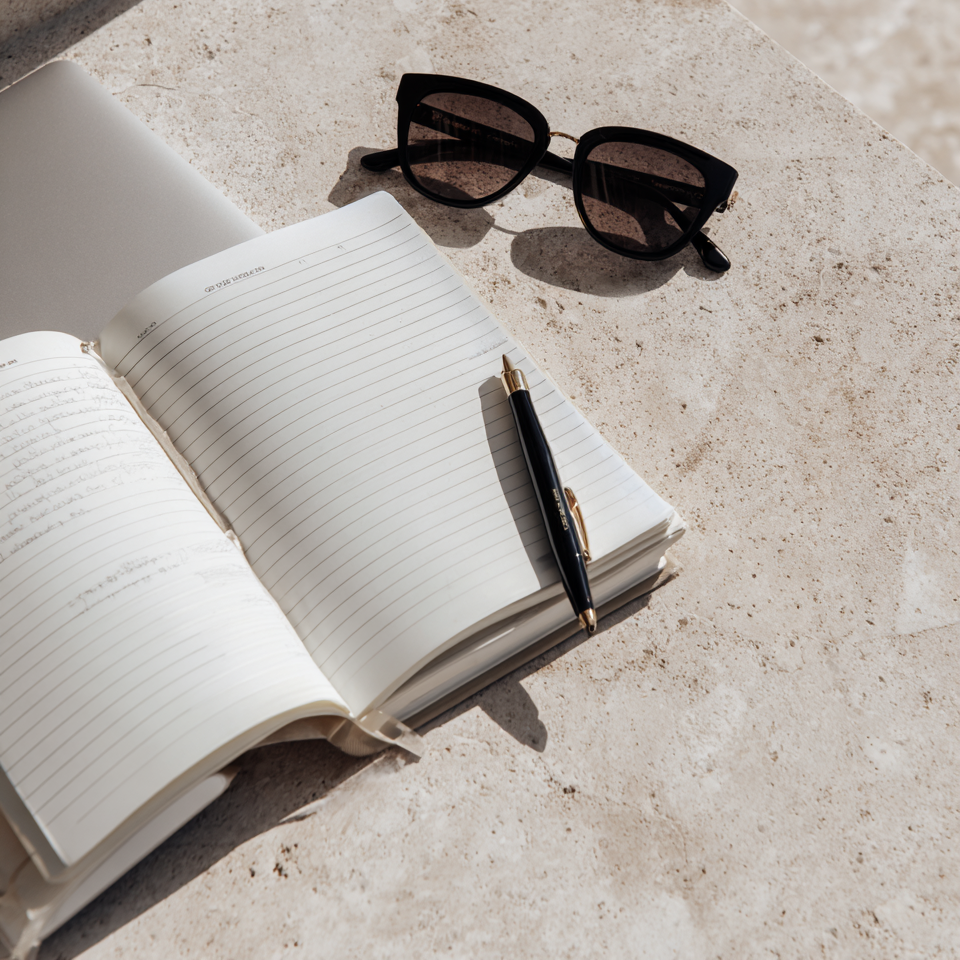 Flat lay of the Athena Kajabi Website template instruction booklet