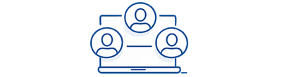 Icon showing multiple participants representing liability coverage for group coaching sessions and workshops.