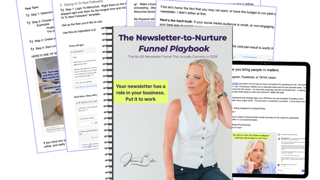 Newsletter-to-Nurture Fast Funnel Playbook by Joanne Bolt