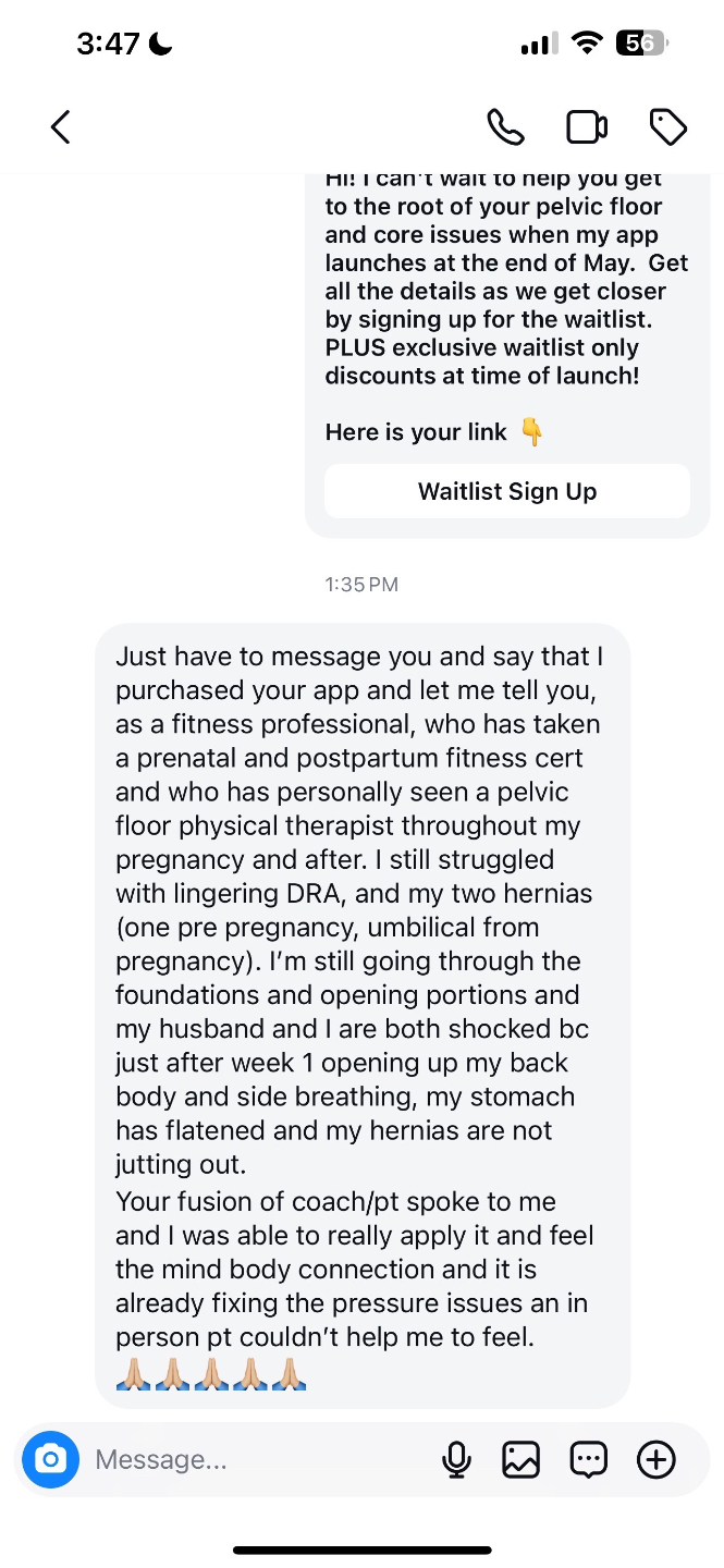 Member testimonial screenshot