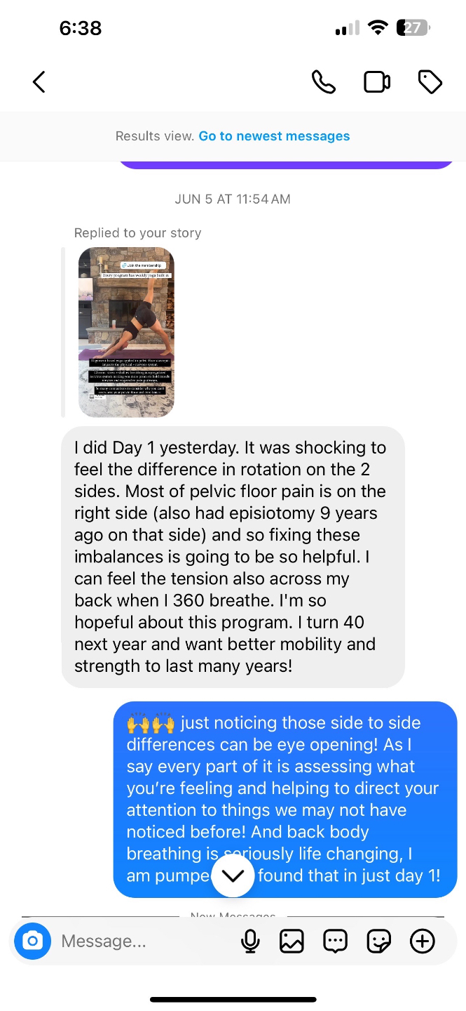 Member testimonial screenshot