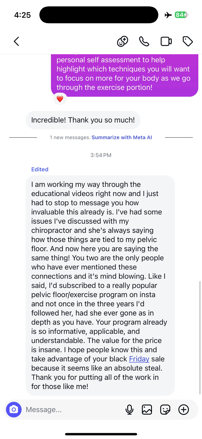 Member testimonial screenshot