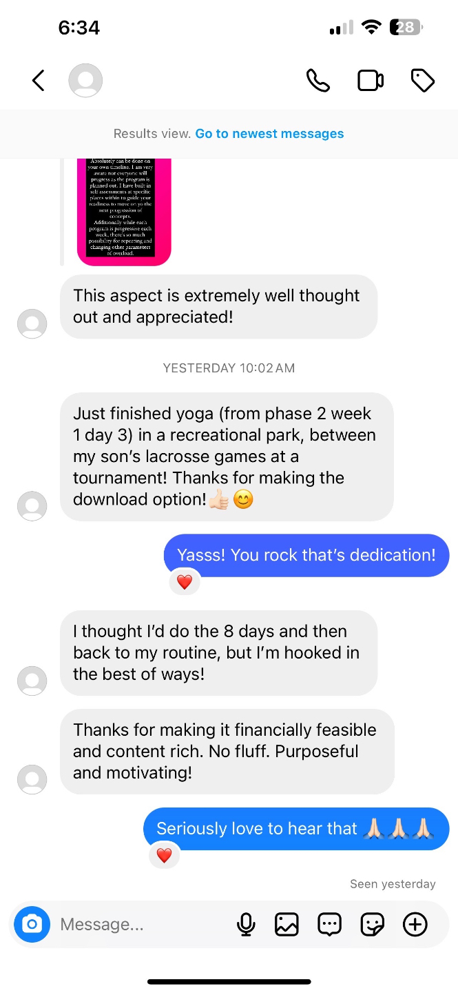 Member testimonial screenshot