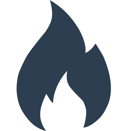 A fading flame show that burning out is possible.