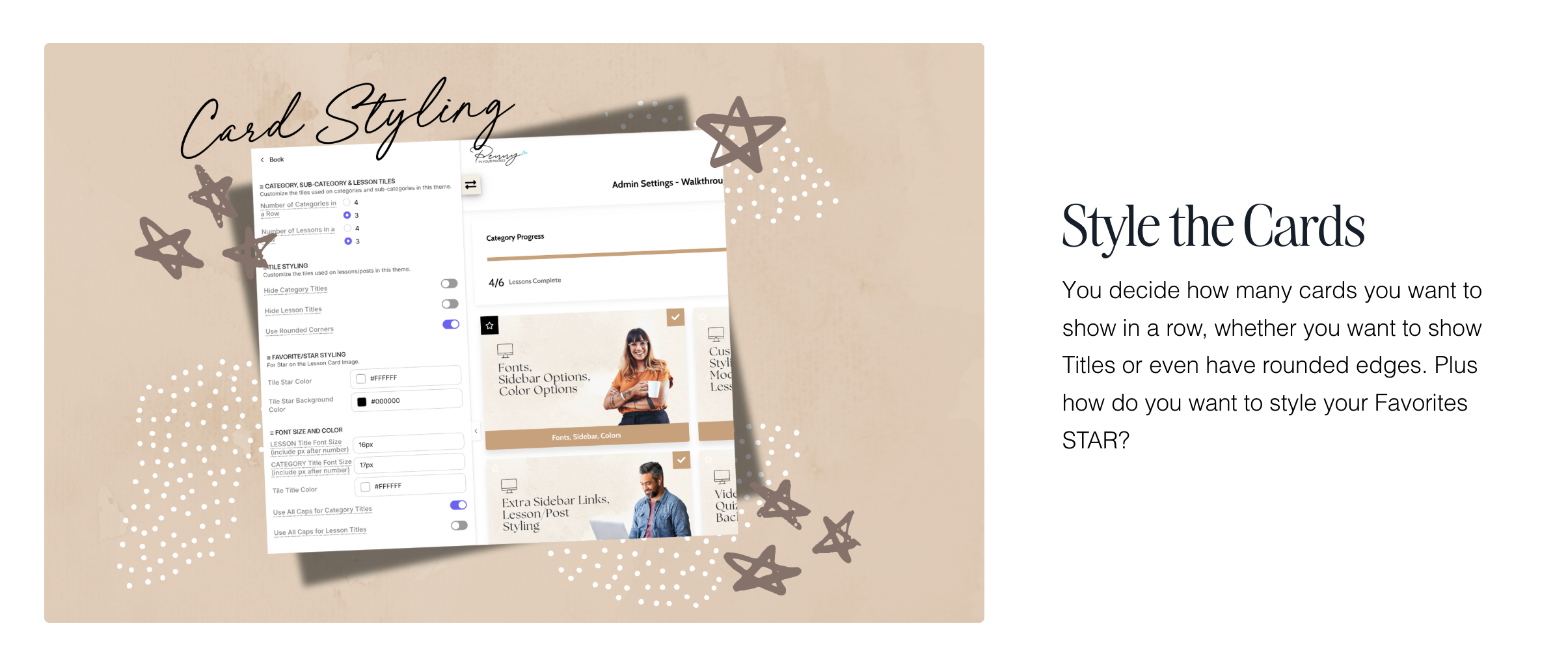 Kajabi Product Template for a Course - Sunset Pro Style - in pink