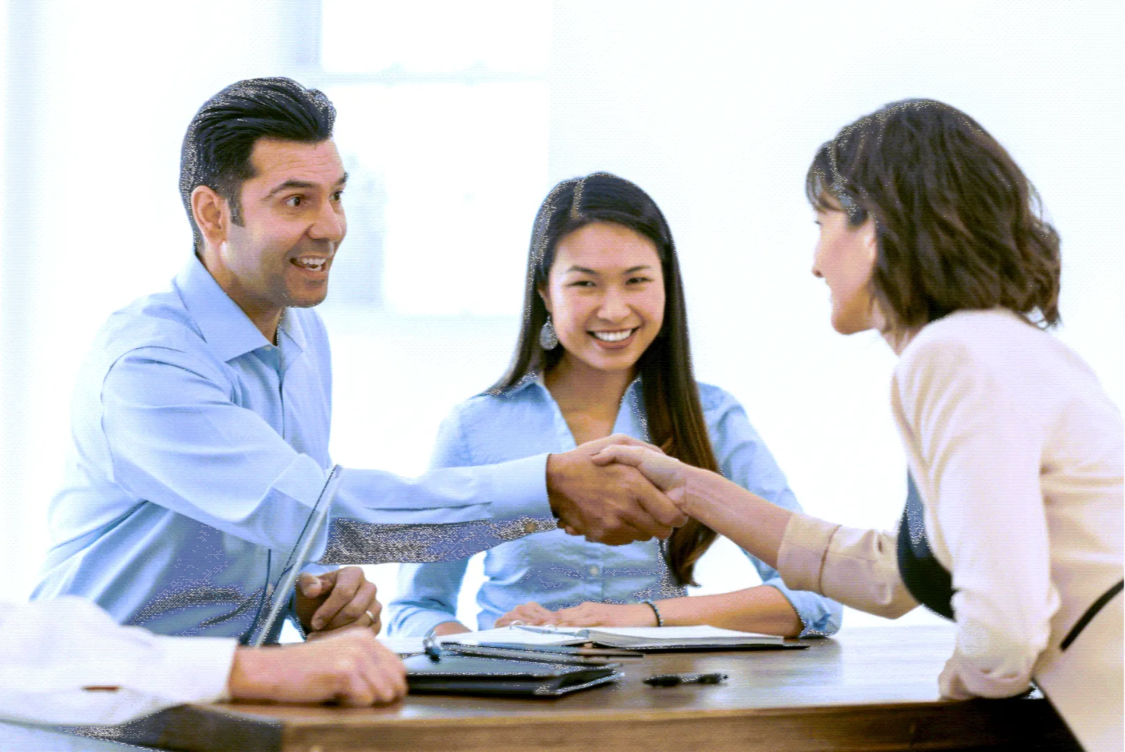 Finger tips touching human and AI