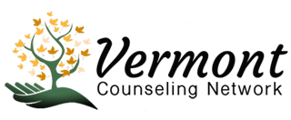 Vermont Counseling Network logo, verifying Rachel Totten as a local trusted provider.