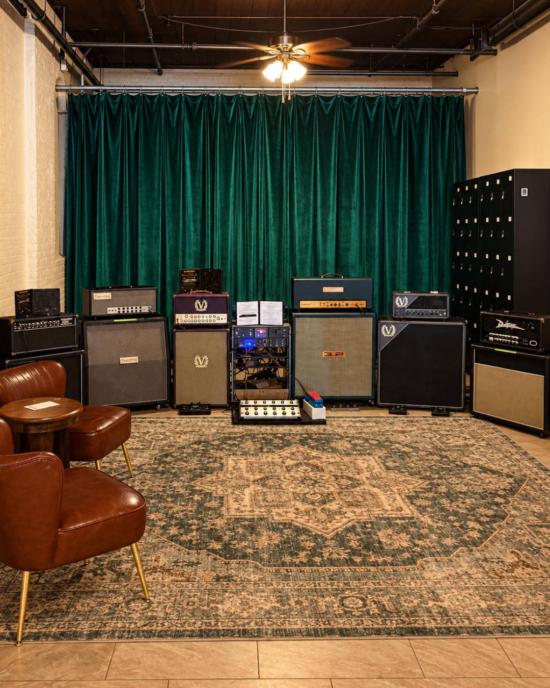 Boutique amplifier lineup on The Player’s Stage at The Roaring Pickup