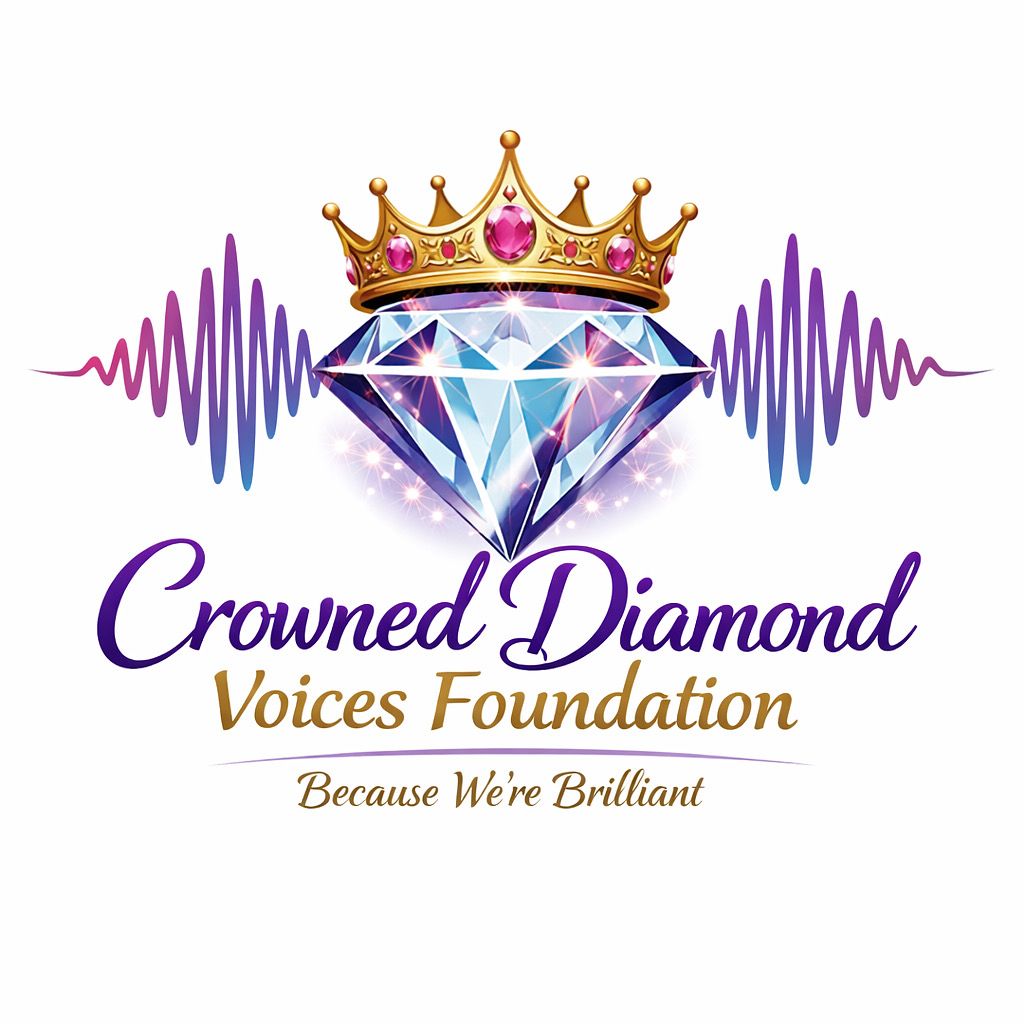 Crowned Diamond Voices Foundation logo — From Bud to Bloom Ministry's nonprofit partner providing care baskets to women in domestic violence shelters