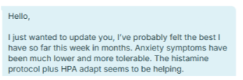 Client feedback screenshot