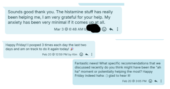 Client feedback screenshot