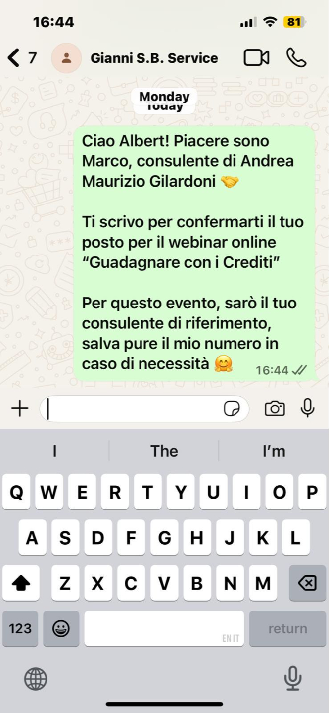 Messaggio WhatsApp