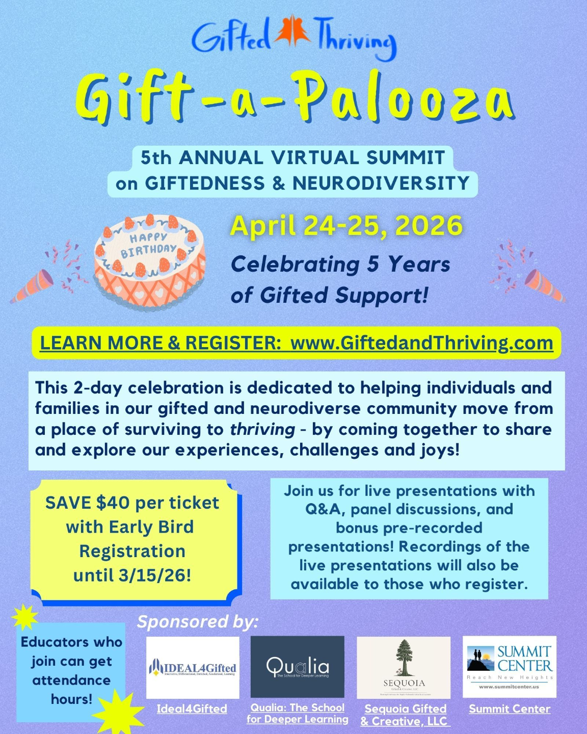 Gift-a-Palooza 2025 Flyer for Educators