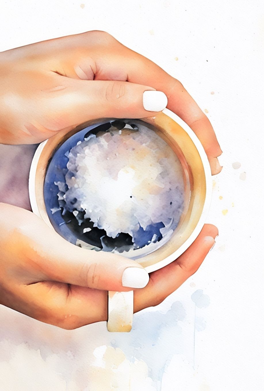 Photo of a Midlife Woman Holding a Full Mug Sparkling with Possibilities