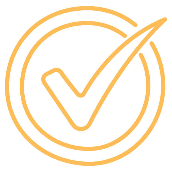 Yellow checkmark inside circle