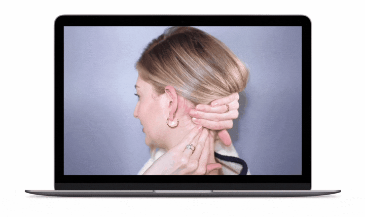 GIF of Valeriia doing forehead index rub