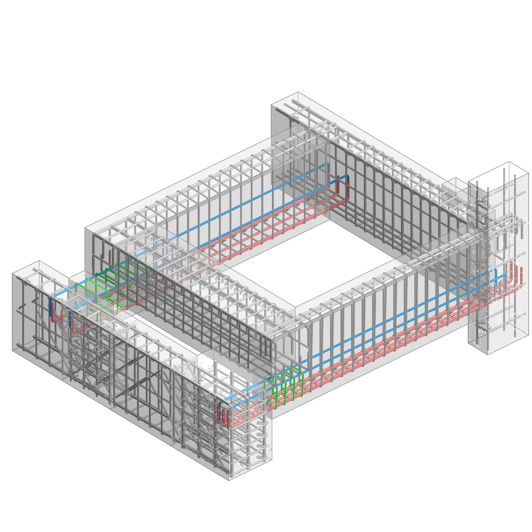 Detalle de sección de concreto reforzado etiquetado automáticamente en Revit