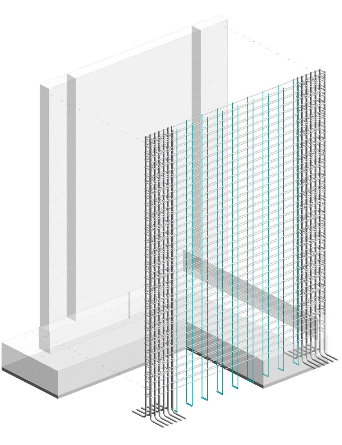 Detalle estructural con acero longitudinal, estribos y título automático