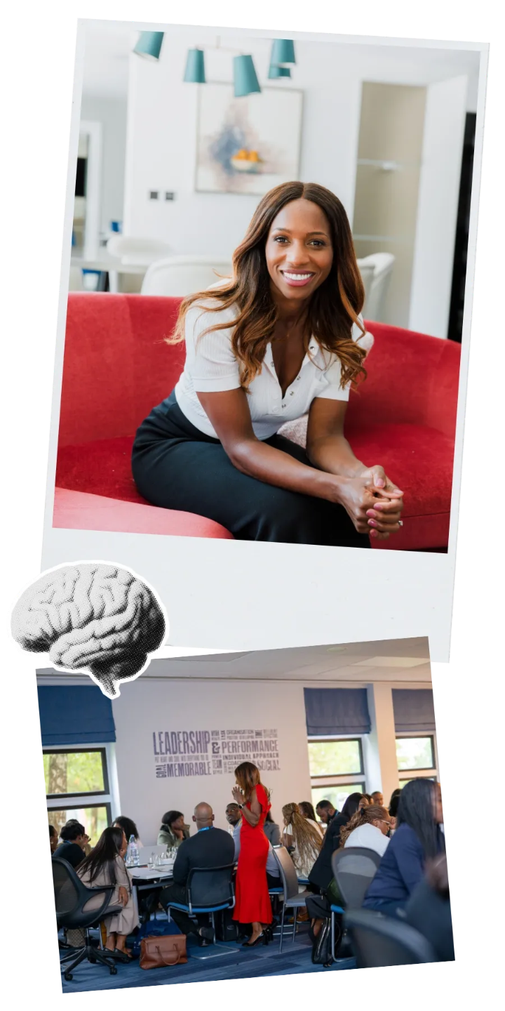 Caroline Flanagan, executive coach for Black lawyers, speaking with coaching clients