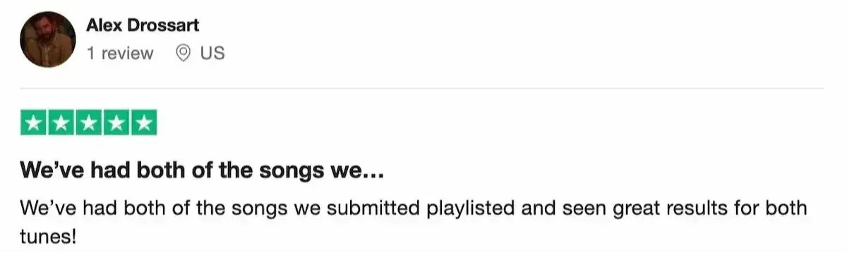 Feedback: We've had both of the songs we submitted playlisted