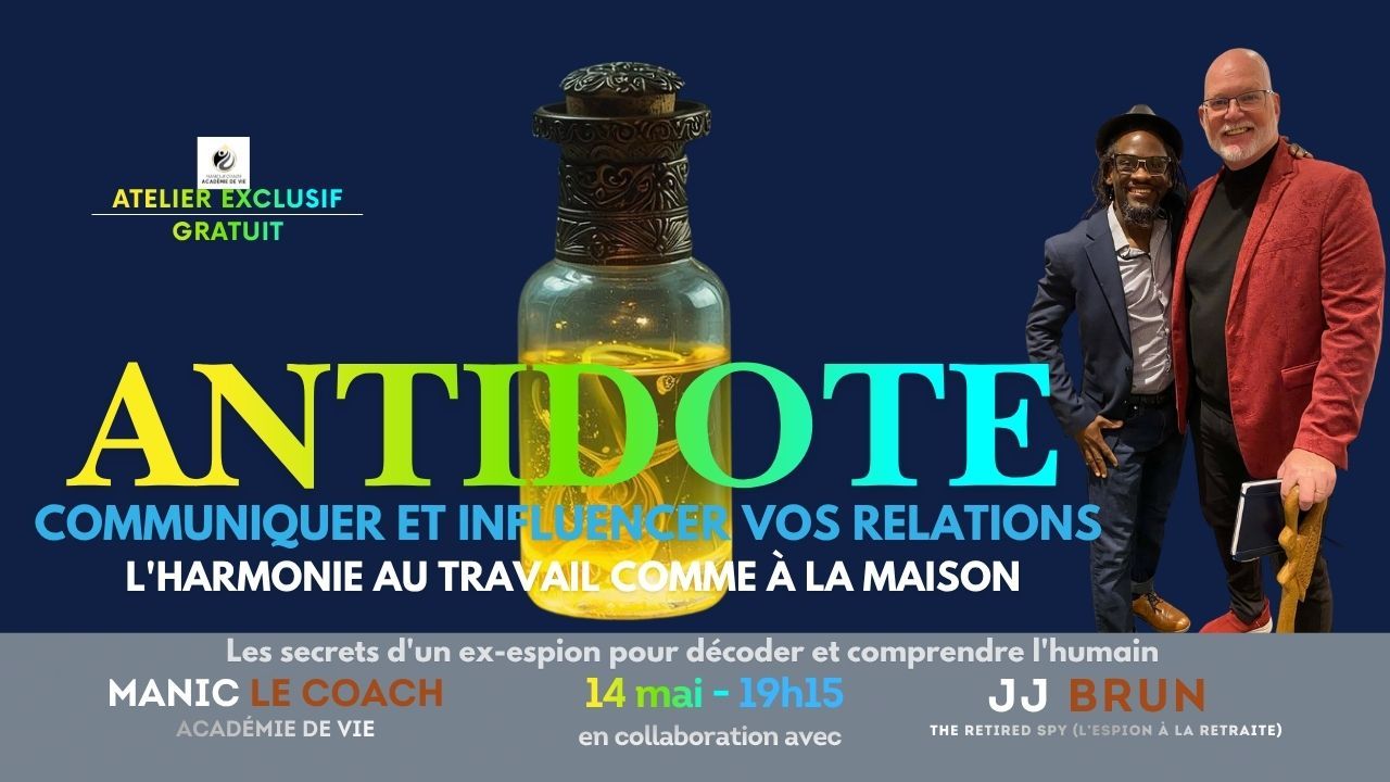 Couverture annonce atelier exclusif ANTIDOTE 14 mai, 19h15 Agenda