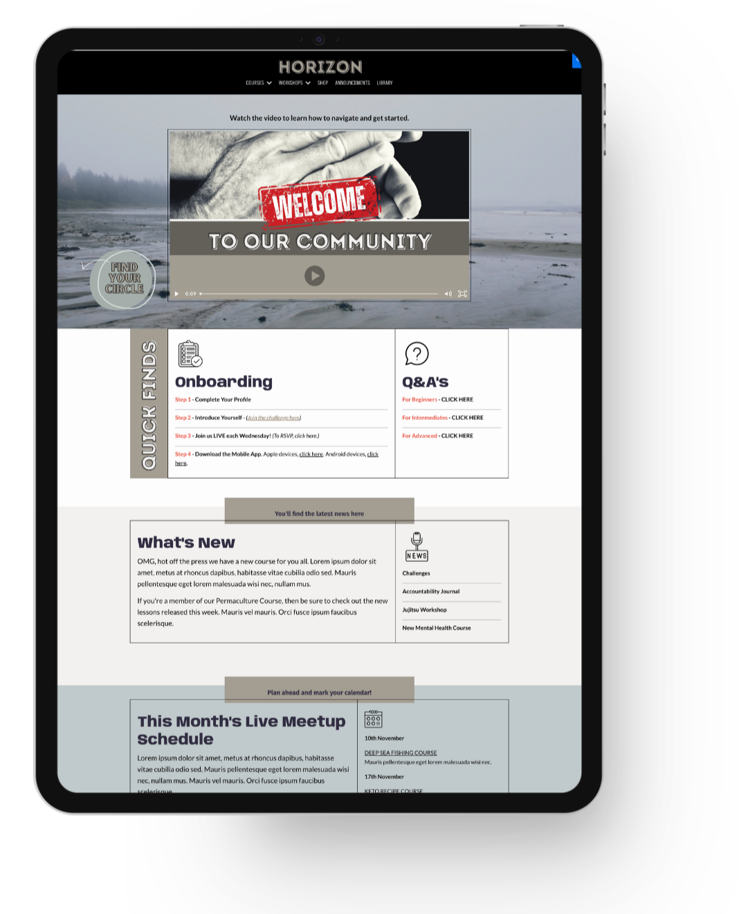 Kajabi Premium Template for a product or course. Mobile mockup of Tahnee theme in neutral colors.
