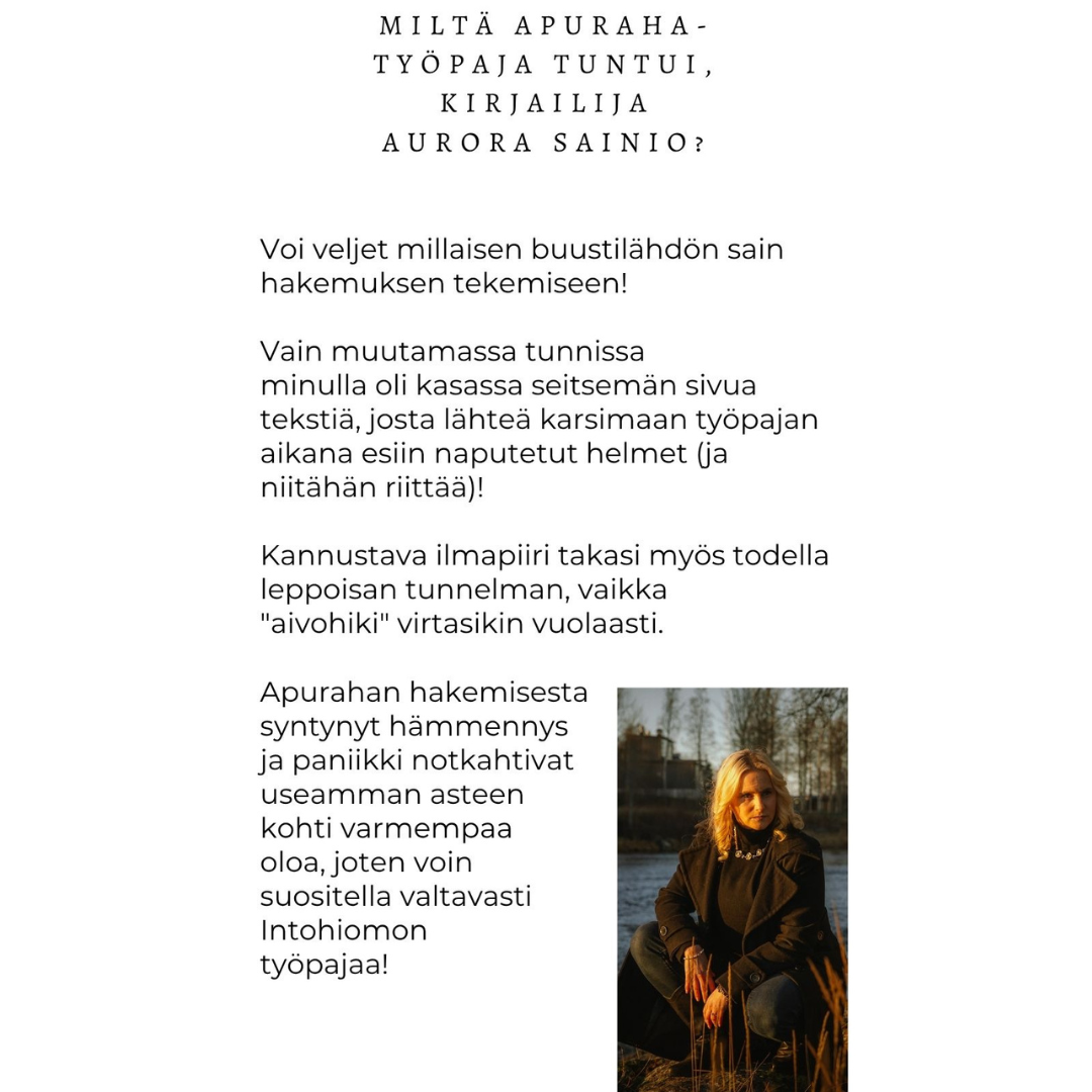 Intohiomo Apuraha työpaja