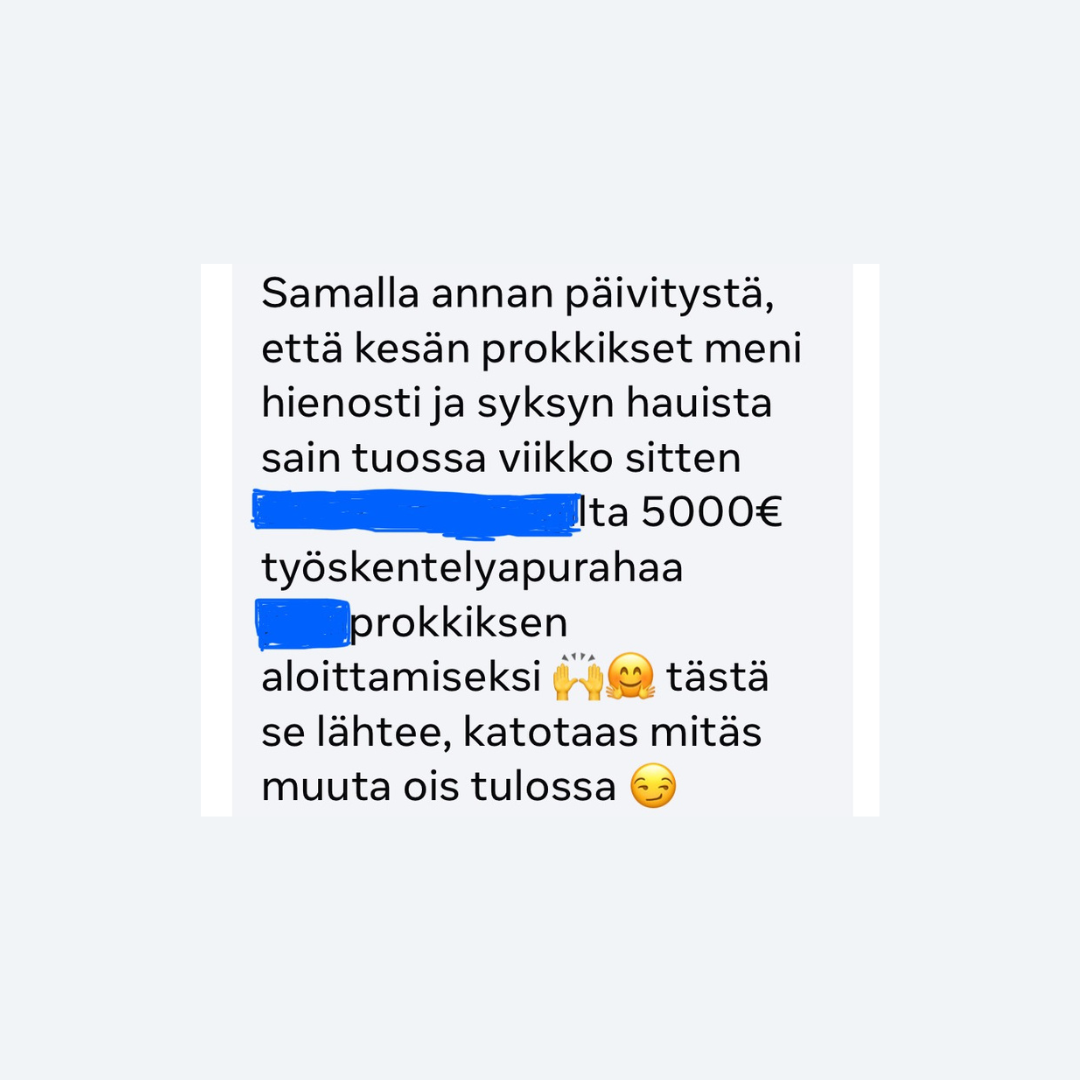 Intohiomo apuraha valmennus