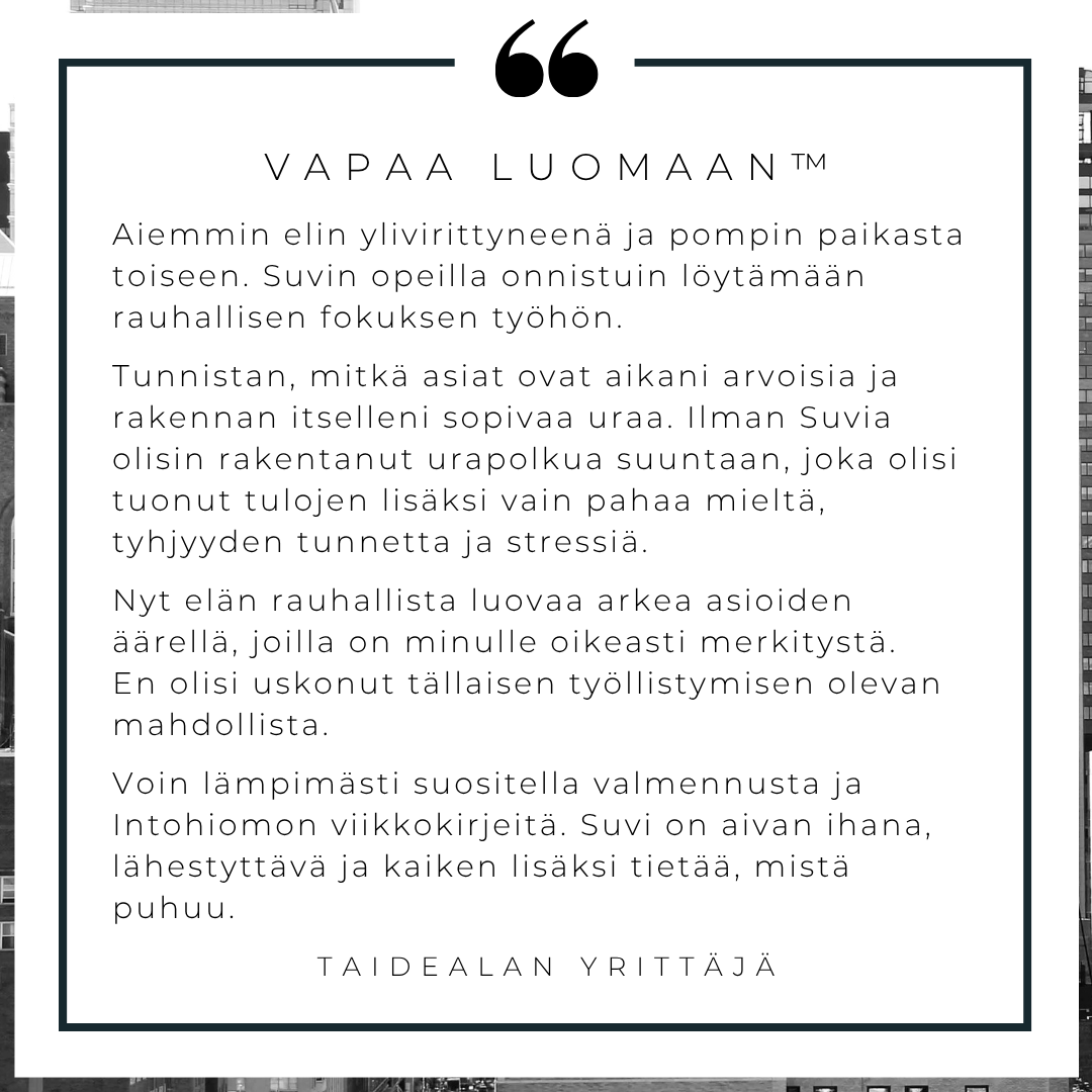 Intohiomo Vapaa Luomaan