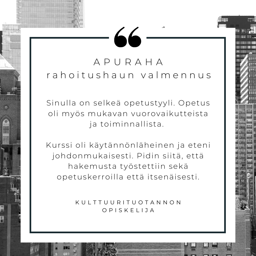 Intohiomo apuraha kokemus