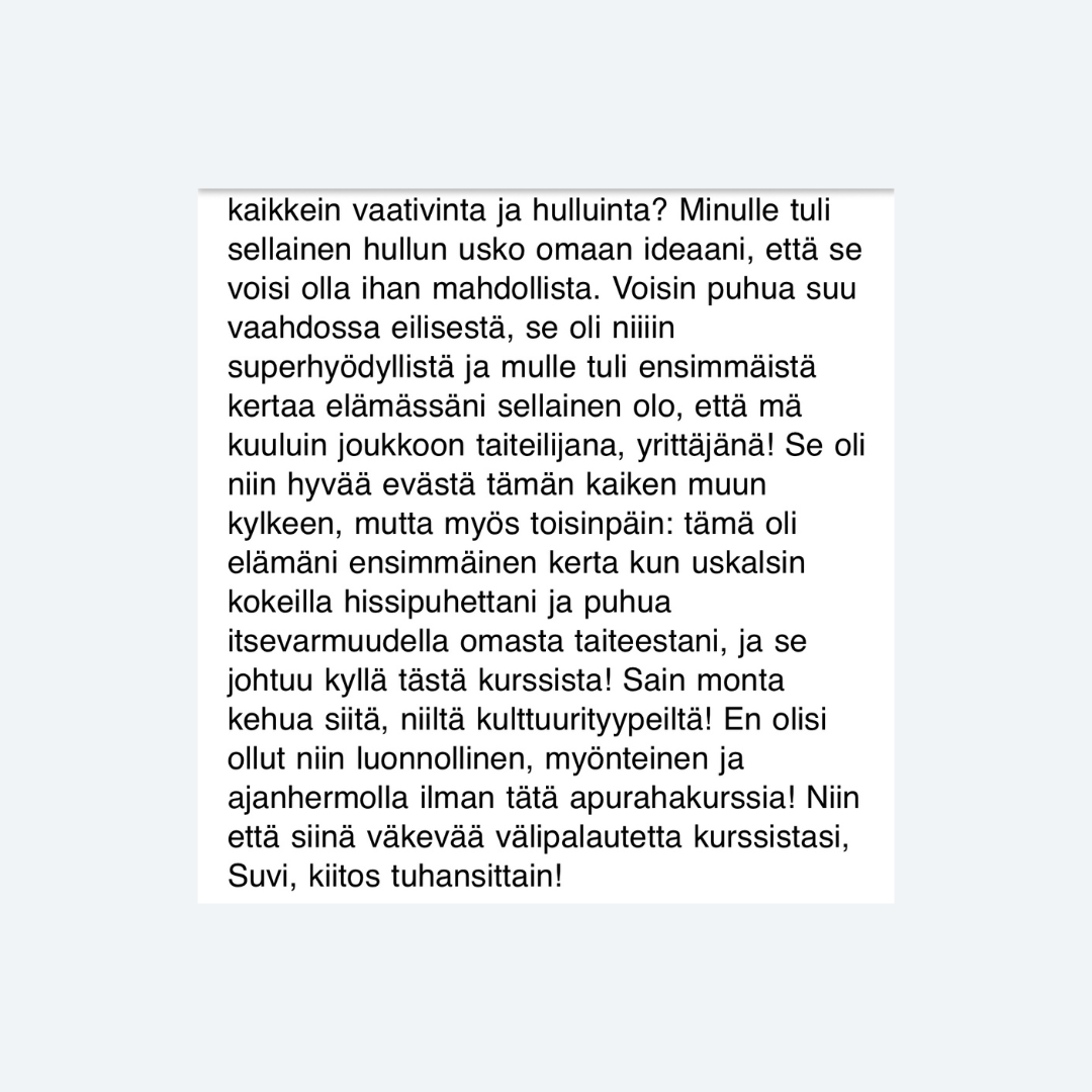 Intohiomo apuraha valmennus