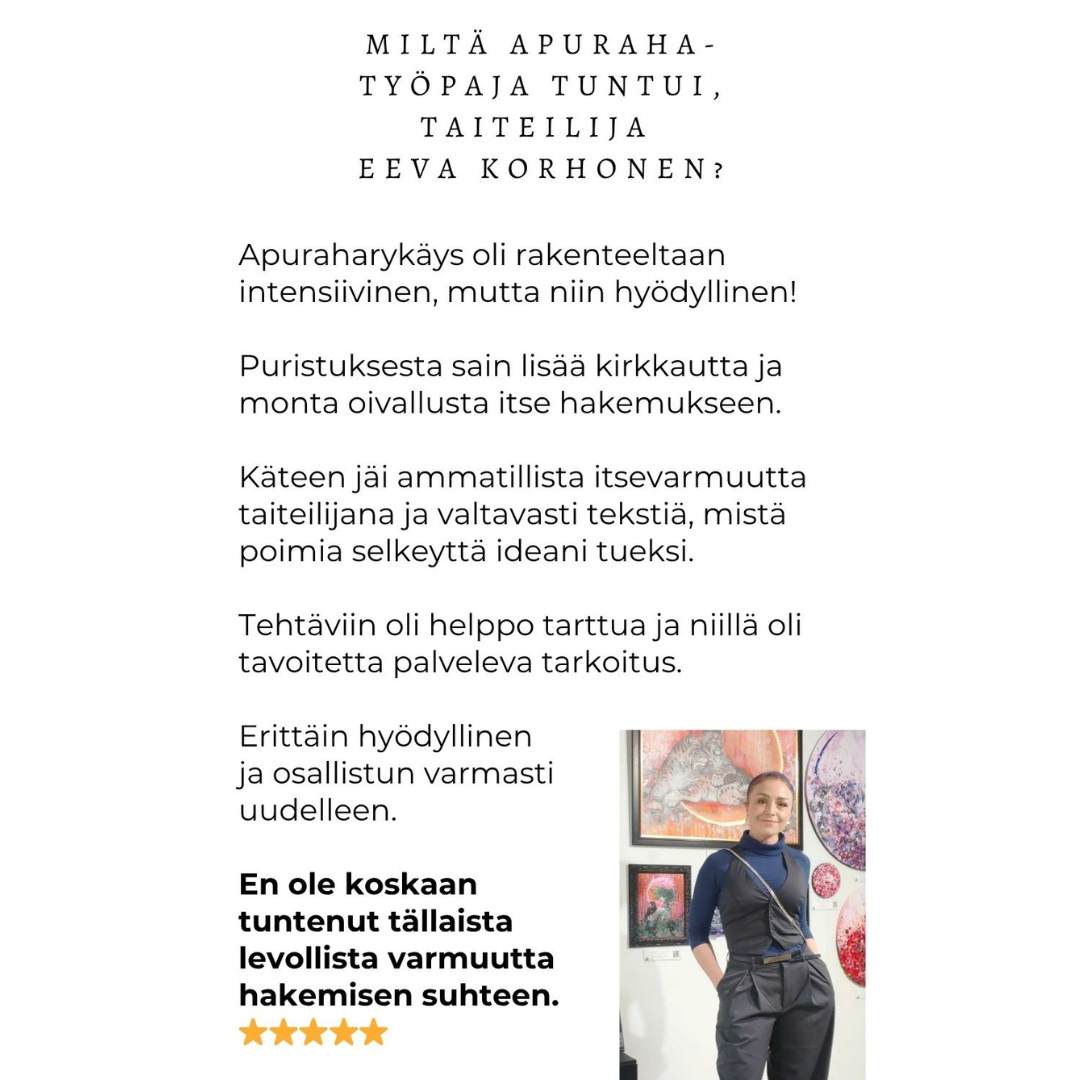 Intohiomo apuraha työpaja