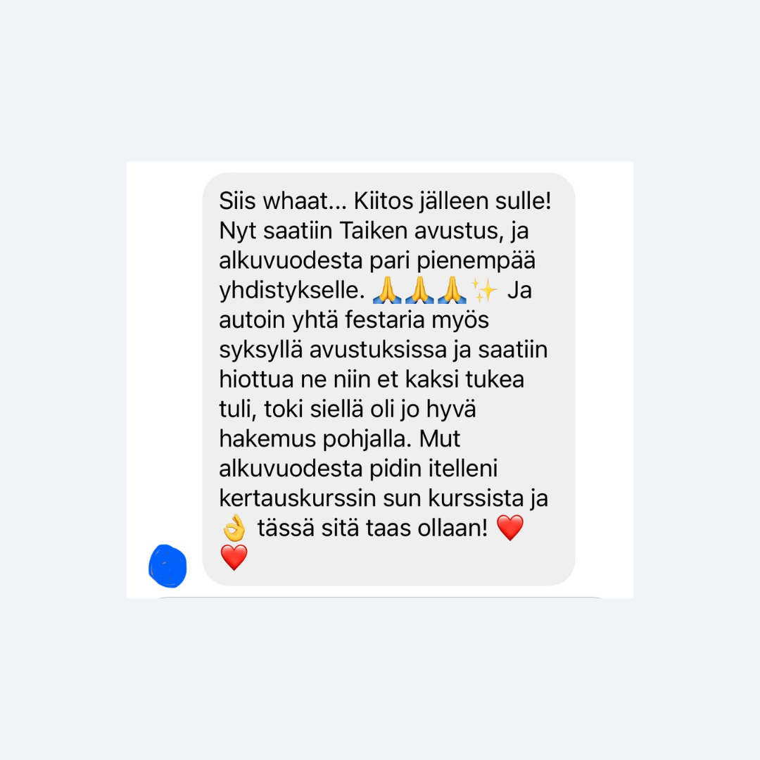 Intohiomo apuraha valmennus