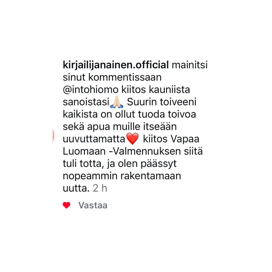 Intohiomo vapaa luomaan