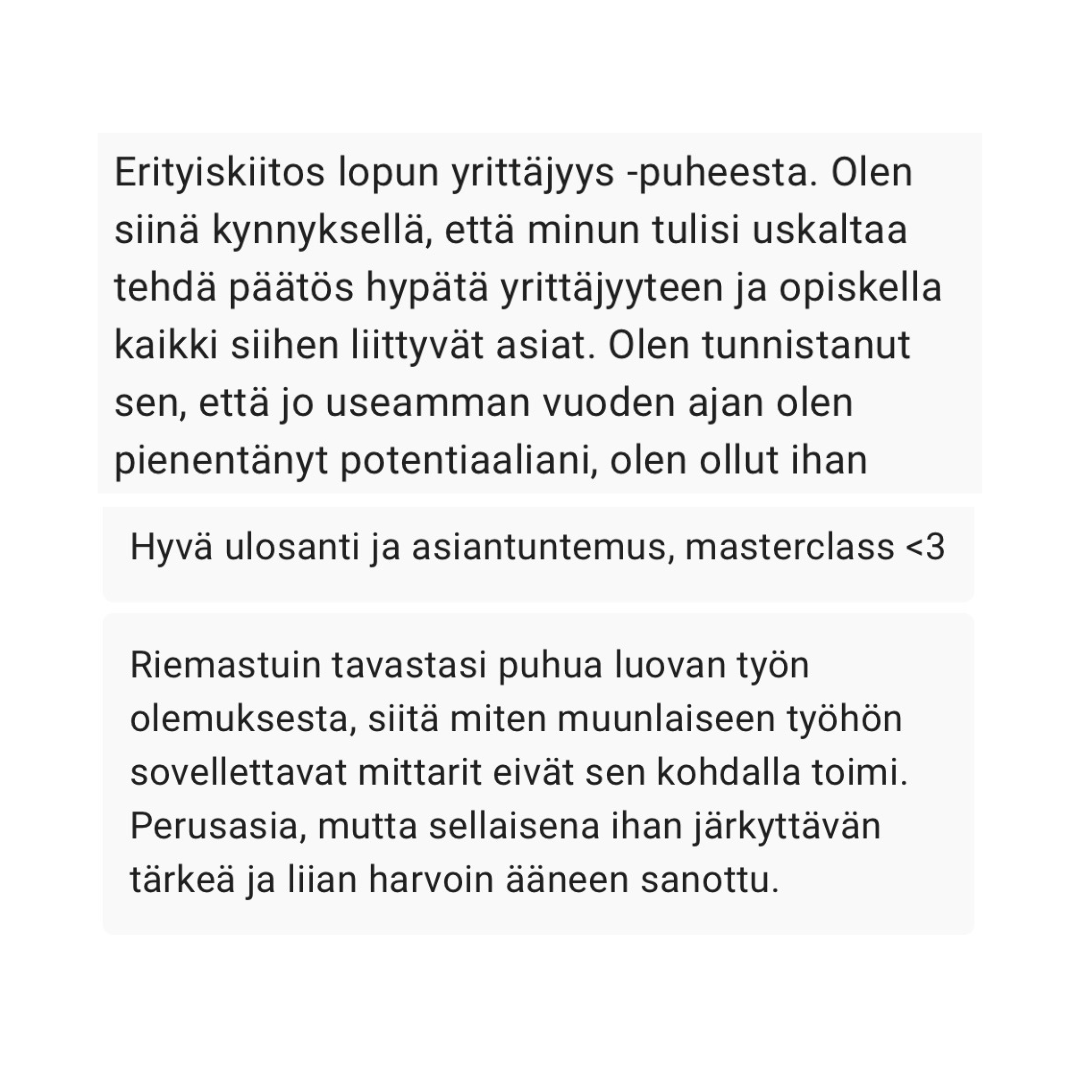 Intohiomo luento yrittäjyys