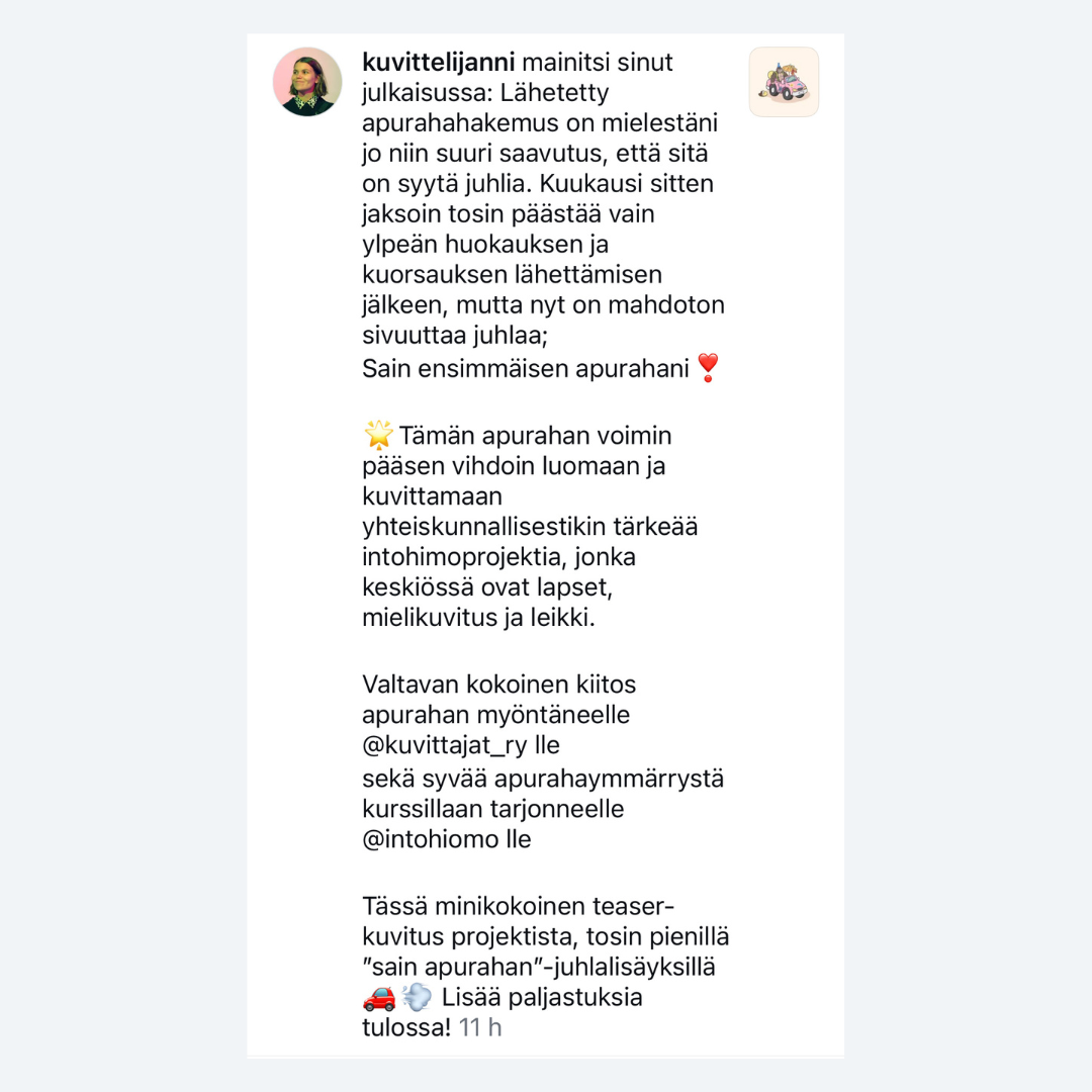 Intohiomo apuraha valmennus