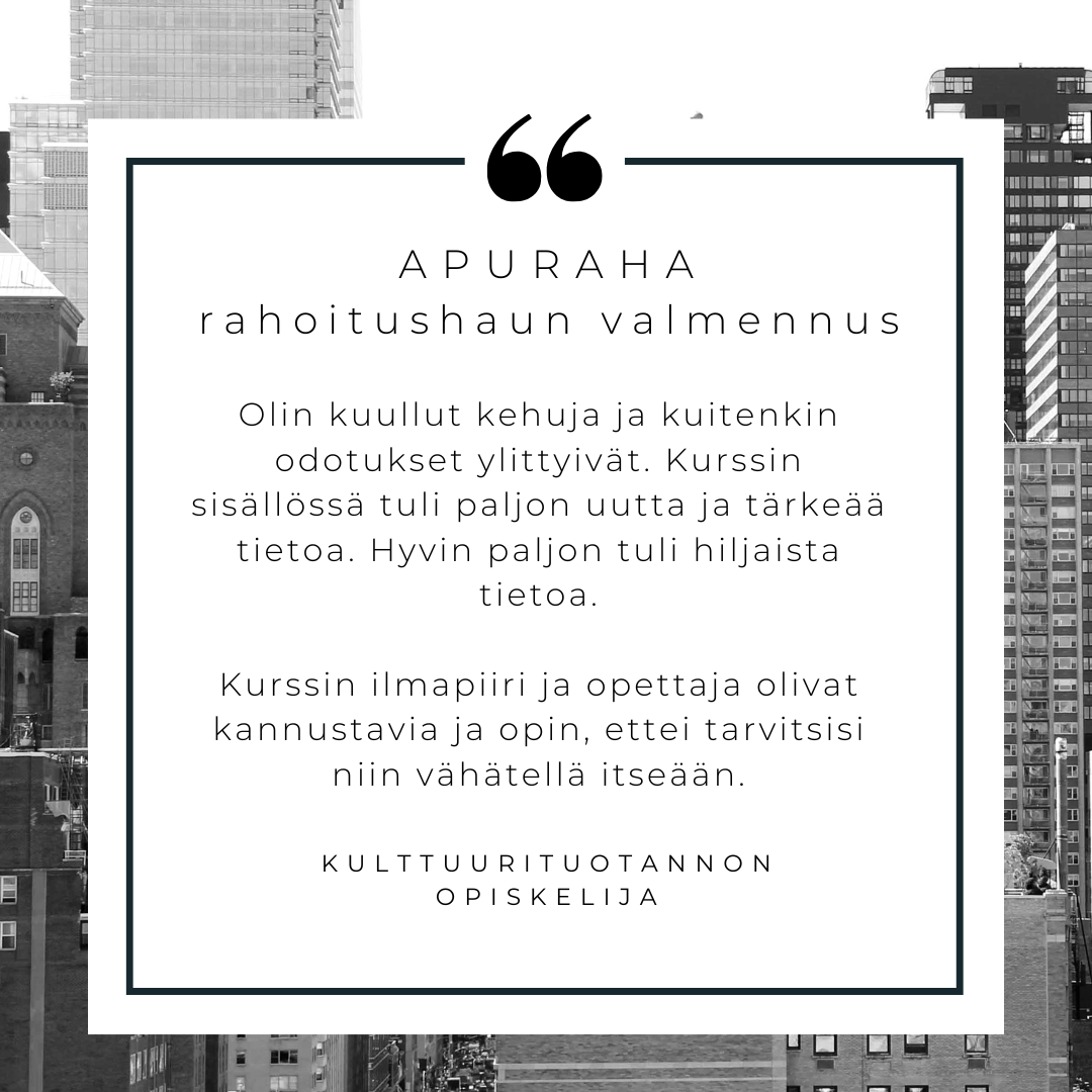 Intohiomo apuraha kokemus