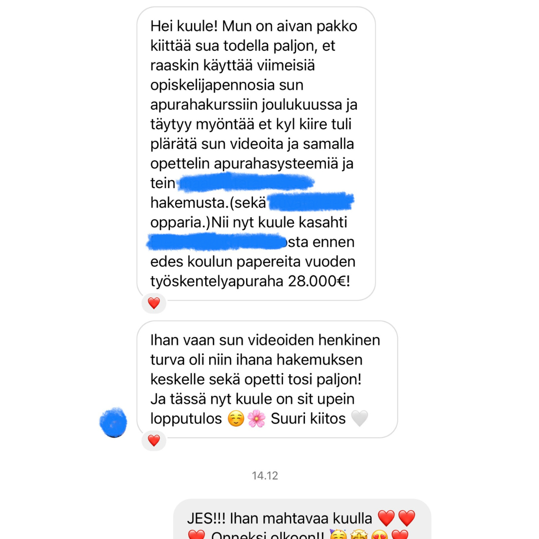 Intohiomo apuraha valmennus