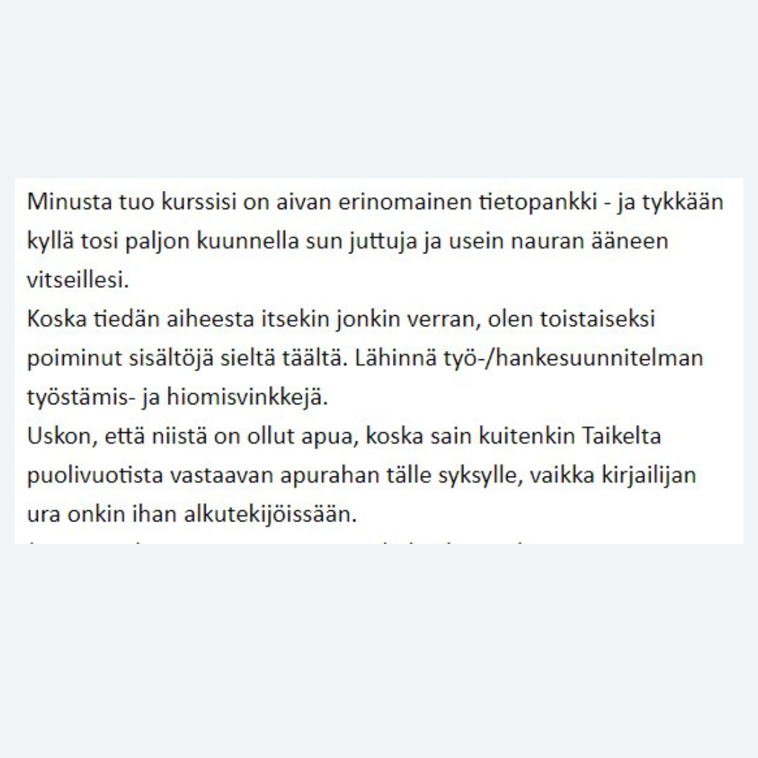 Intohiomo apuraha valmennus