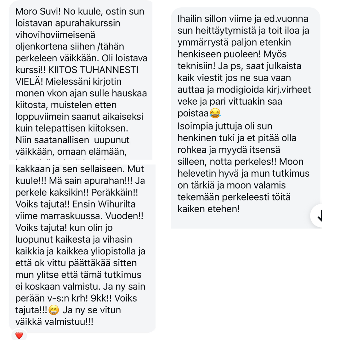 Intohiomo apuraha valmennus