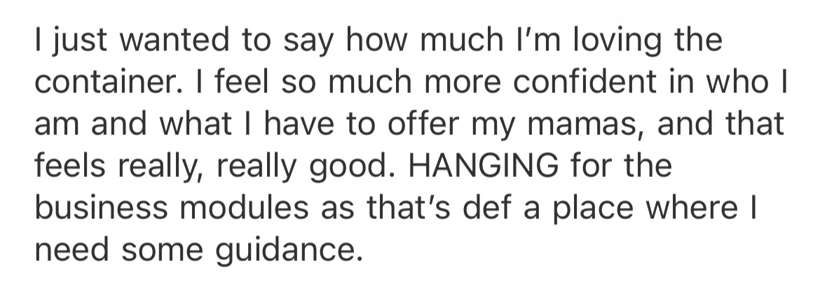 Postpartum Doula Programs For Your Holistic Business student testimonials