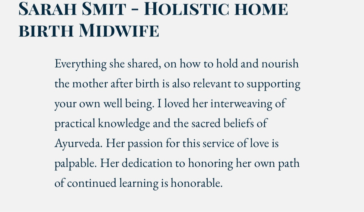 Postpartum Doula Programs For Your Holistic Business student testimonials