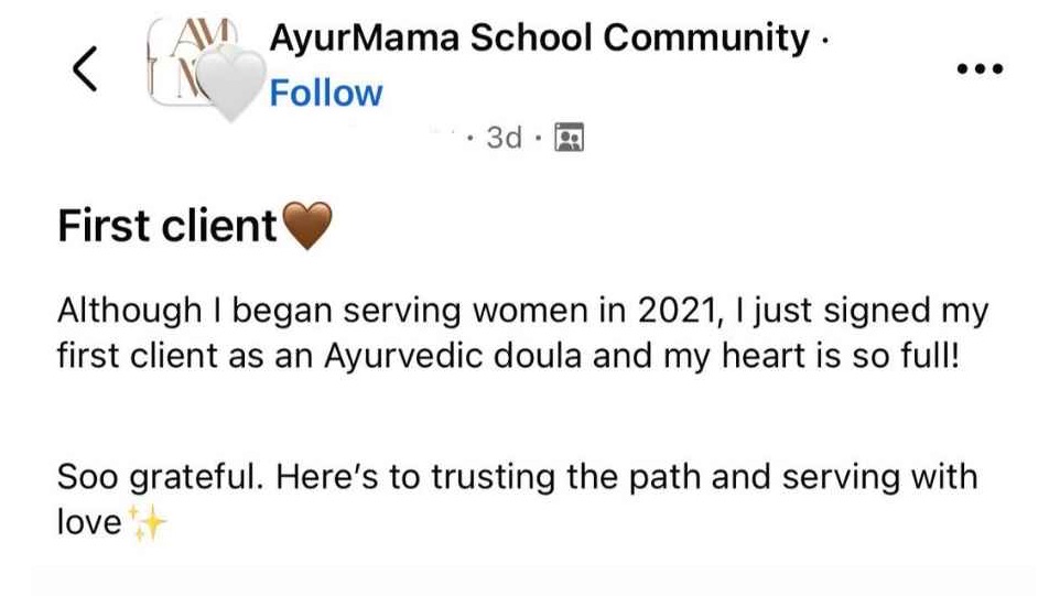Postpartum Doula Programs For Your Holistic Business student testimonials