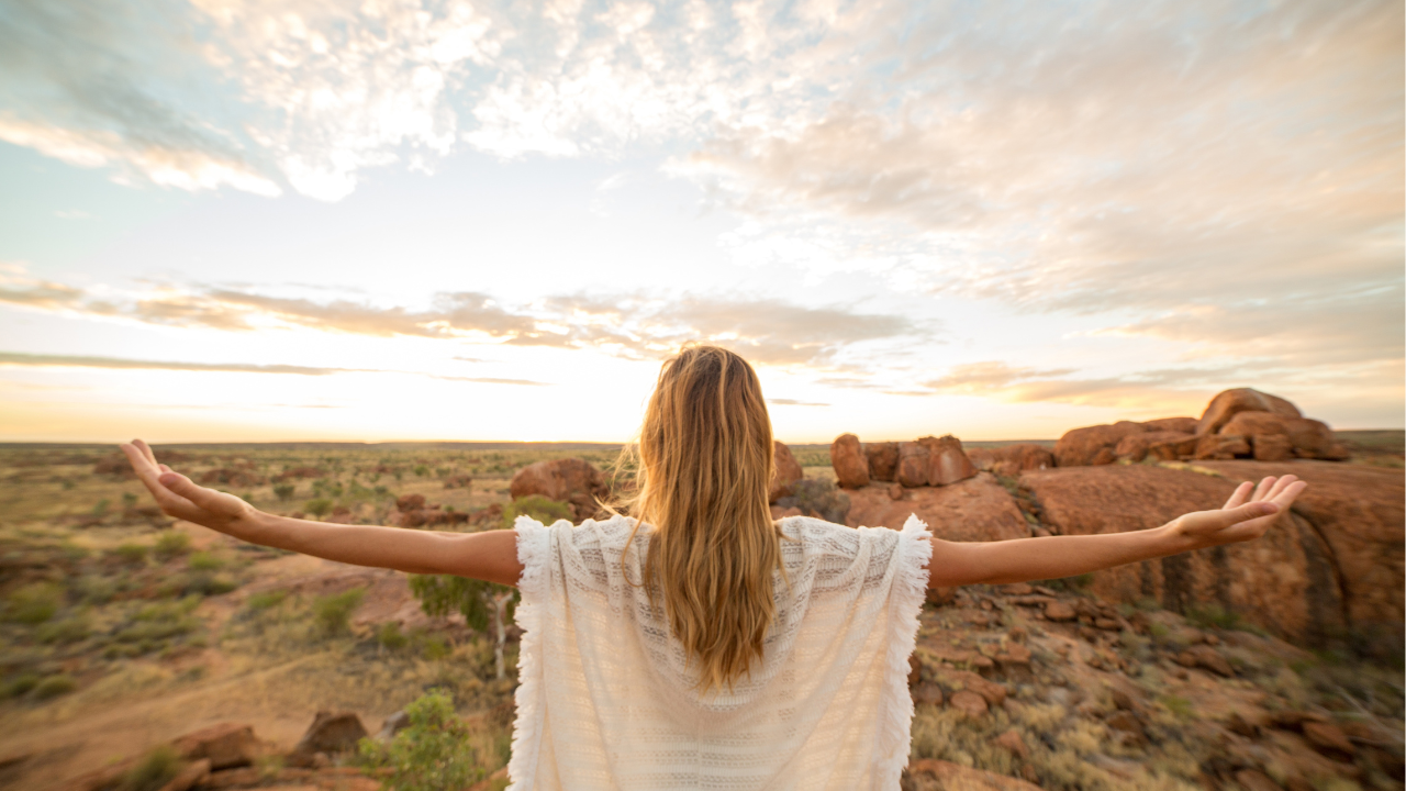 sunsetting in the desert